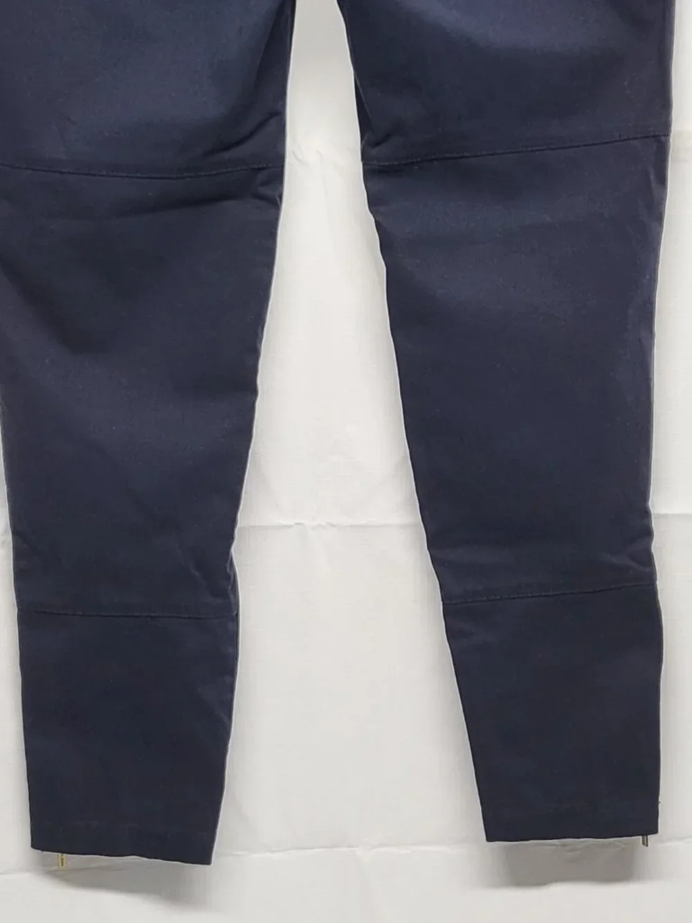 Michael Kors Womens Pants 10 Stretch Chino Twill Tapered Zip-Ankle Navy Blue